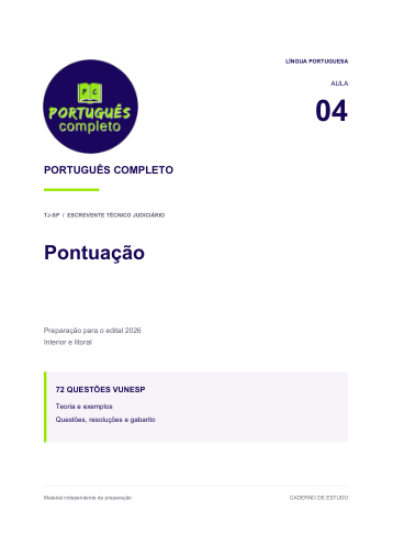 Capa real do caderno de Pontuação